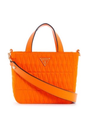 Orange Guess Layla Nylon Mini Women's Totes | 8627-KPXRC