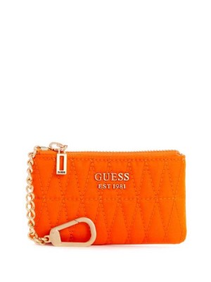 Orange Guess Layla Zip Pouch Women's Wallets | 1563-ORZUQ