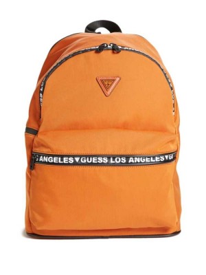 Orange Guess Quarto Nylon Women's Backpacks | 8395-KXJAD