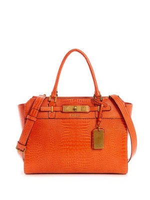 Orange Guess Raffie Carryall Women's Crossbodies | 8479-YEOCP