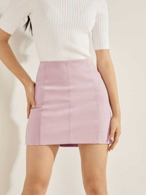 Pink Guess Eliana Faux-Suede Women's Skirts | 9264-KESRN