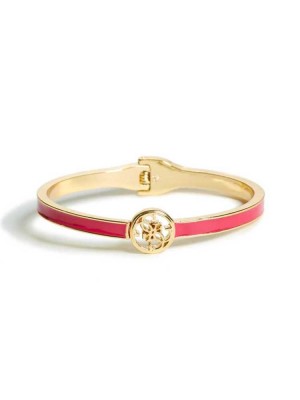 Pink Guess Enamel Logo Bangle Women's Ring | 3468-JYSRM
