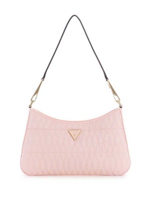 Pink Guess Layla Women's Shoulder Bags | 6790-YHPUE
