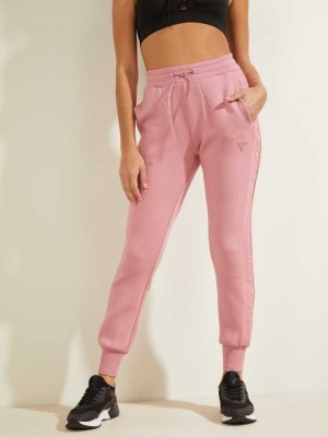 Pink Guess Scuba Logo Tape Women's Joggers | 2738-ELZIO