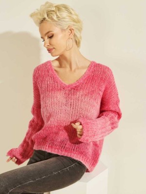 Pink Multicolor Guess Ariane Women's Sweaters | 3817-FHJGA