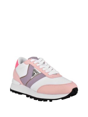 Pink Multicolor Guess Samsin Color-Blocked Women's Sneakers | 0256-RWOYS
