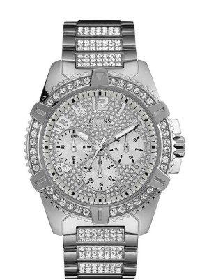 Platinum Guess Silver-Tone Multifunction Men's Watches | 1340-YTRCM