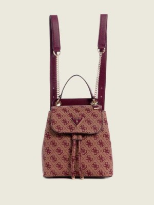 Purple Guess Cordelia Logo Convertible Women's Backpacks | 3714-ZMIRJ
