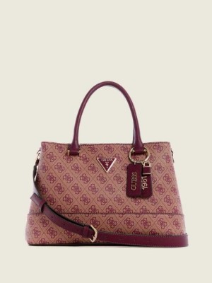Purple Guess Cordelia Logo Luxury Women's Satchels | 2674-NEGRX