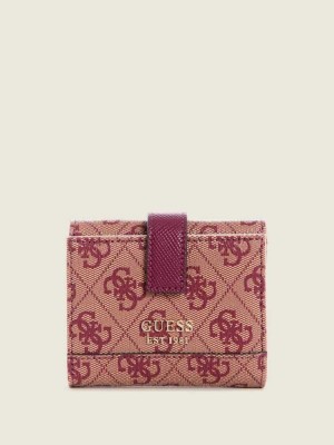 Purple Guess Cordelia Logo Small Trifold Women's Wallets | 4291-ZKXFQ
