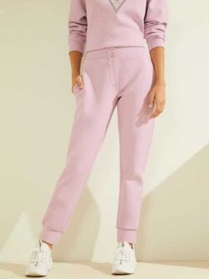 Purple White Guess Eco Caren Women's Joggers | 7921-IDZPS