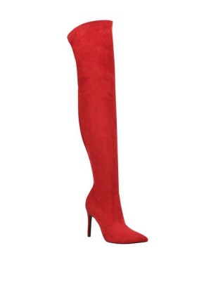 Red Guess Bonis Faux-Suede Over-the-Knee Women's Boots | 1247-RMACL