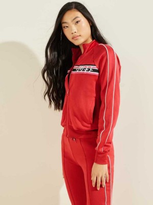 Red Guess Brianna Zip-Up Women's Jackets | 0642-TGSRU
