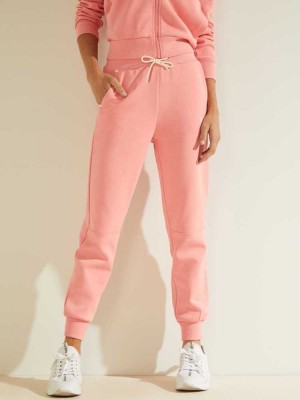 Red Guess Contrast Logo Women's Joggers | 8390-MIHTB