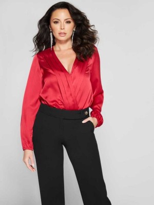 Red Guess Encourager Women's Bodysuit | 1385-FOJDS