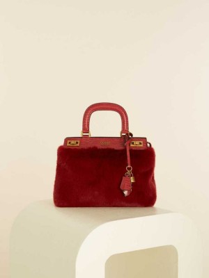 Red Guess Katey Luxe Women's Satchels | 6285-SOFRW