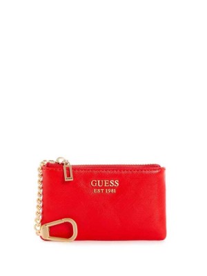 Red Guess Layla Zip Pouch Women's Wallets | 8976-FJCBV