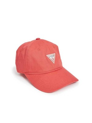 Red Guess Logo Baseball Women's Hats | 8061-JPFSR