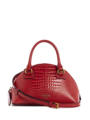 Red Guess Shilah Small Dome Women's Crossbodies | 8724-SGXIA