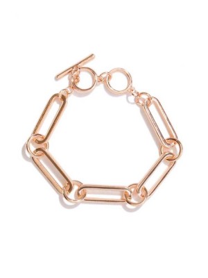 Rose Gold Guess Gold-Tone Chain-Link Women's Bracelet | 1052-BMWJC