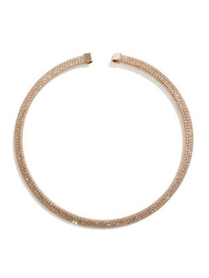 Rose Gold Guess Gold-Tone Rhinestone Mesh Collar Women's Necklace | 9570-TNPKD