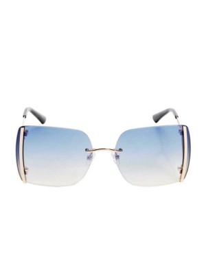 Rose Gold Guess Gold Rimless Square Women's Sunglasses | 8630-KGSLC