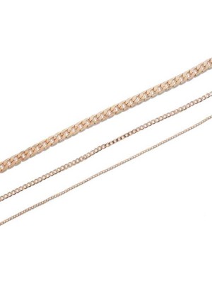 Rose Gold Guess Rose Gold-Link Chain Link Choker Set Women's Necklace | 2149-NWLQF