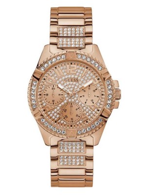 Rose Gold Guess Rose Gold-Tone Multifunction Women's Watches | 2958-ZAHTM