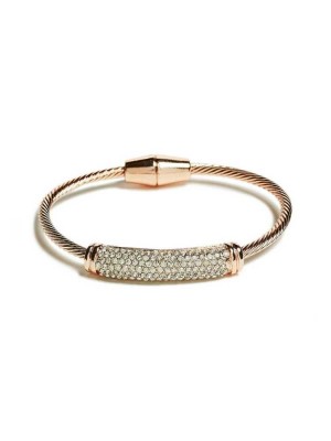 Rose Gold Guess Twisted Magnetic Women's Bracelet | 4935-EJIRT