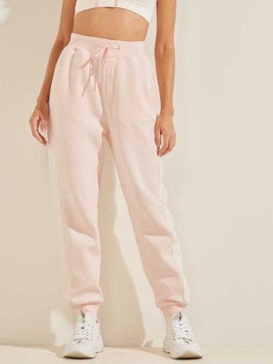 Rose Guess Eco Annetta Contrast Women's Joggers | 8963-SGQIZ