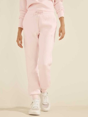 Rose Guess Scuba Logo Tape Women's Joggers | 0632-JMYDX