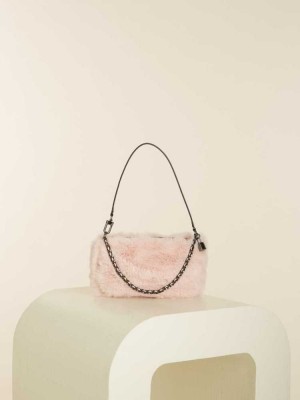Rose Pink Guess Katey Luxe Mini Women's Shoulder Bags | 1207-YNWXF