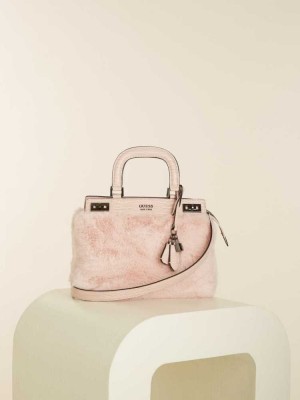 Rose Pink Guess Katey Luxe Women's Satchels | 9504-DXURM