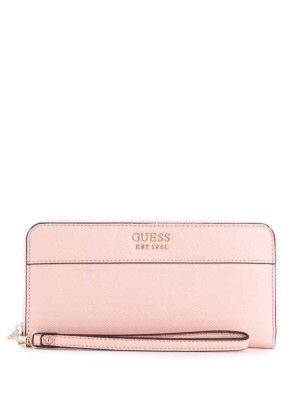 Rose Pink Guess Katey Zip-Around Women's Wallets | 6918-IJLMN