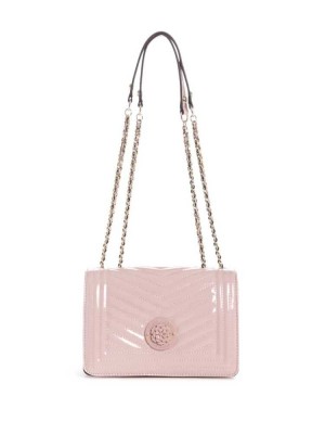 Rose Pink Guess Lida Convertible Women's Crossbodies | 7461-DQUIG