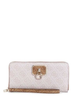 Silver Guess Alisa Zip-Around Women's Wallets | 5074-AMIBF