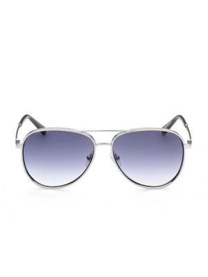 Silver Guess Aviator Men's Sunglasses | 7648-KTREO