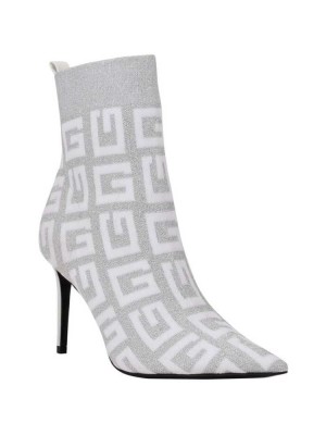 Silver Guess Dallyca G-Logo Sock Women's Booties | 3941-UYPZF