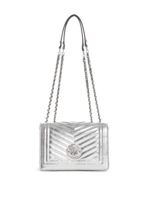 Silver Guess Lida Convertible Women's Crossbodies | 2940-IGNUZ