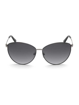 Silver Guess Nina Cat-Eye Women's Sunglasses | 8324-AILNF