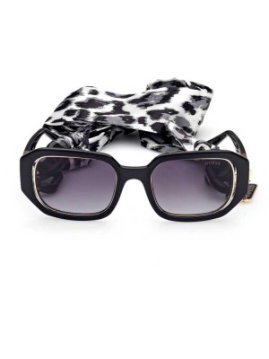 Silver Guess Rectangle Women's Sunglasses | 8036-JRDEI