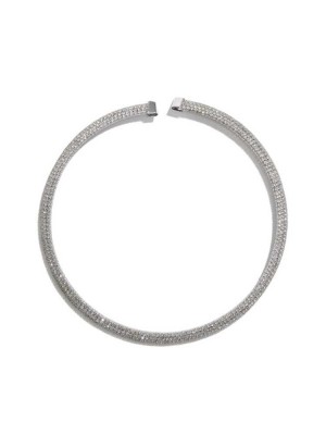 Silver Guess Silver-Tone Mesh Collar Women's Necklace | 8149-IRYJA