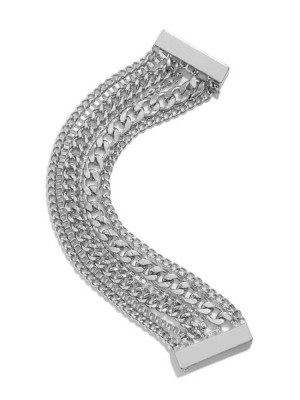 Silver Guess Silver-Tone Multi Chain Women's Bracelet | 5310-DPEML