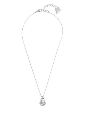 Silver Guess Silver-Tone Quattro G Women's Necklace | 6853-GDCLH
