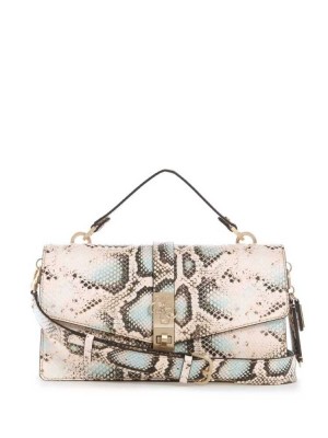 Snake Guess Albury Top-Handle Flap Women's Crossbodies | 8706-DPBJQ