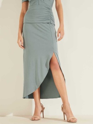 Turquoise Guess Eco Concetta Maxi Women's Skirts | 2590-KRJXC