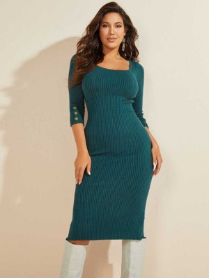 Turquoise Multicolor Guess Edie Women's Dresses | 5321-ZGCKQ