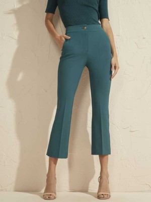 Turquoise Multicolor Guess Evelyn Cropped Women's Pants | 3516-OCKHI
