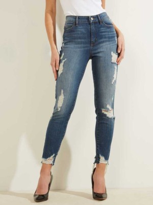 Wash Guess 1981 Destroyed High-Rise Skinny Women's Jeans | 4580-RUSYG