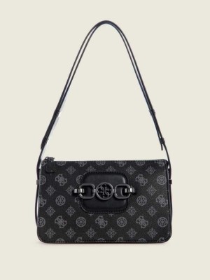 Wash Guess Hensely Zip-Top Logo Women's Shoulder Bags | 9267-ECNSD